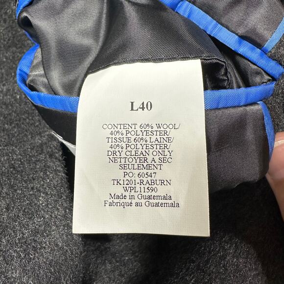 Kenneth Cole Reaction NWT Men's Raburn Wool Blend Top Coat Size 40L Dark Gray - Picture 6 of 11